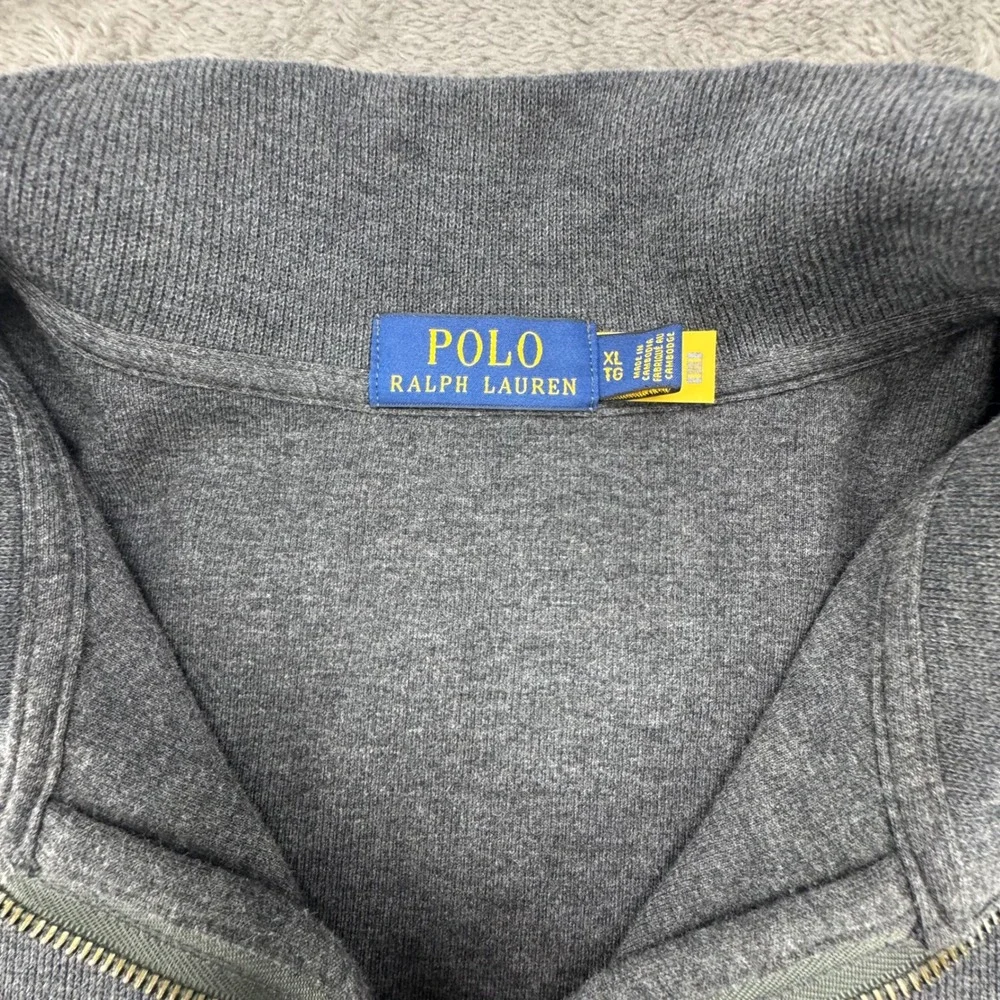 Polo Ralph Lauren Quarter‎ Zip Pullover Mens XL Grey Excellent Cotton Mock Neck